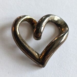 Heart pendant silver tone charm